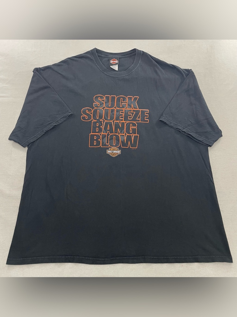 VTG Harley Davidson Essex VT T-Shirt Men 4XL Suck Squeeze Bang Blow USA 2006